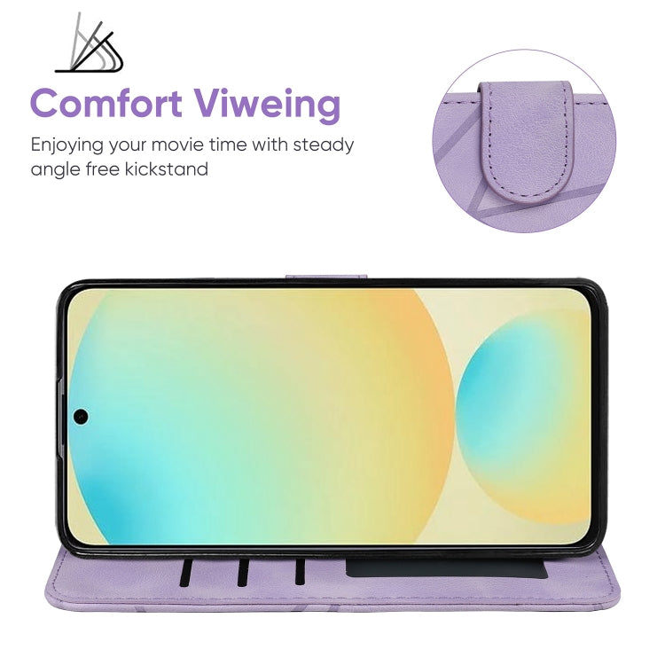 For Samsung Galaxy S24 FE 5G Skin Feel Geometric Lines Leather Phone Case