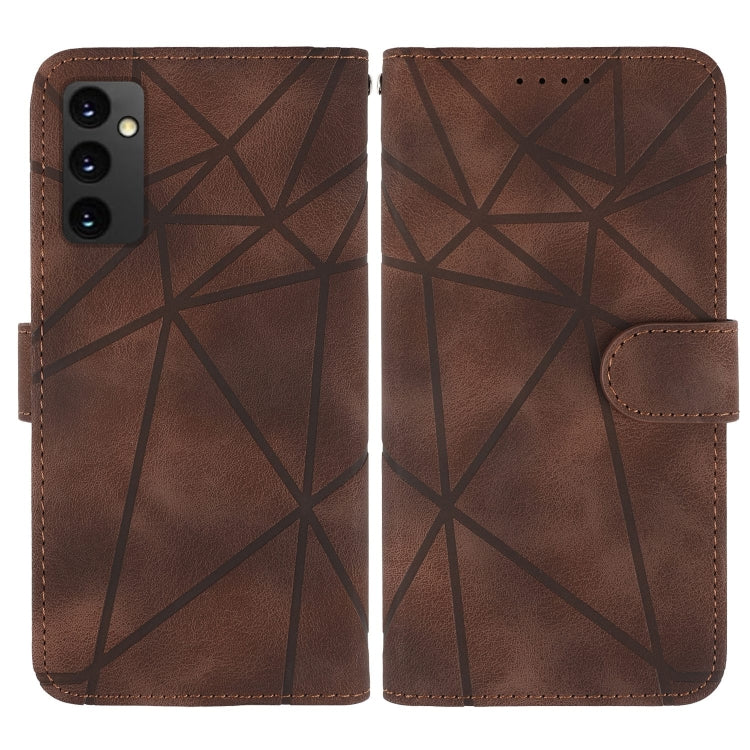 For Samsung Galaxy S24 FE 5G Skin Feel Geometric Lines Leather Phone Case
