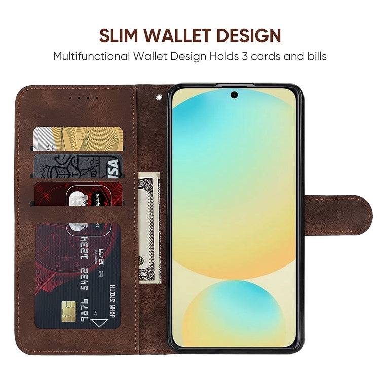 For Samsung Galaxy S24 FE 5G Skin Feel Geometric Lines Leather Phone Case
