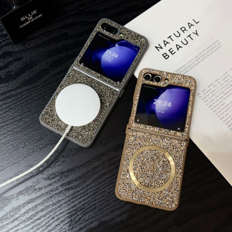 For Samsung Galaxy Z Flip4 Glitter MagSafe PC Phone Case