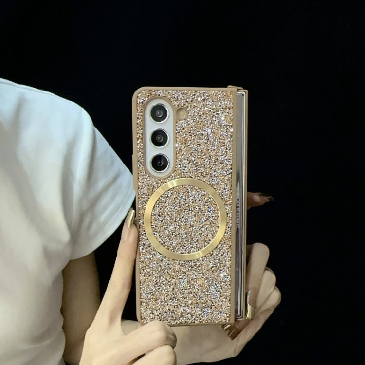 For Samsung Galaxy Z Fold4 Glitter MagSafe PC Phone Case