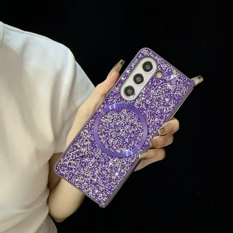 For Samsung Galaxy Z Fold4 Glitter MagSafe PC Phone Case