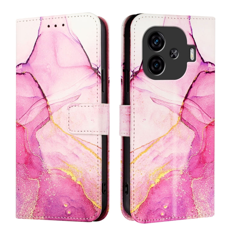 For vivo iQOO Z9 / iQOO Z9 Turbo PT003 Marble Pattern Flip Leather Phone Case