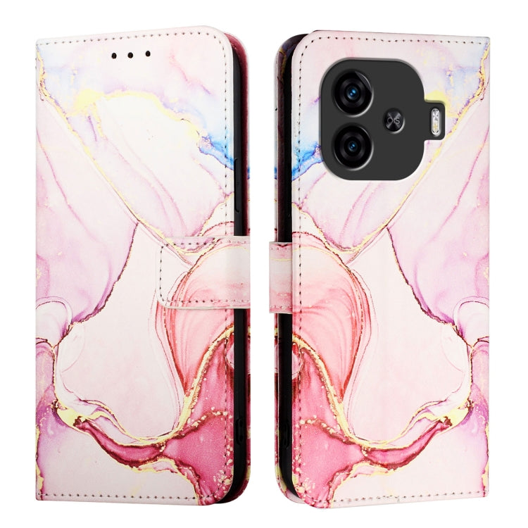For vivo iQOO Z9 / iQOO Z9 Turbo PT003 Marble Pattern Flip Leather Phone Case