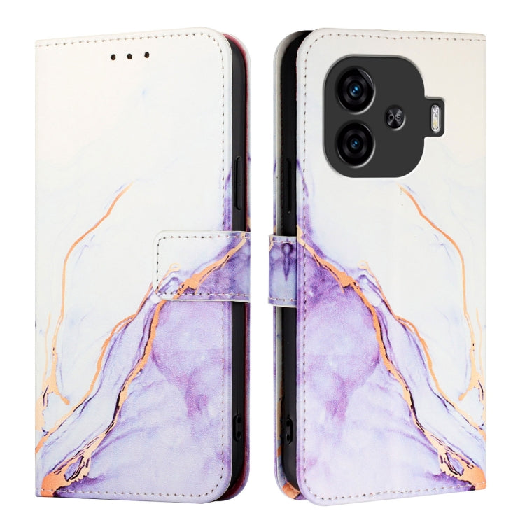 For vivo iQOO Z9 / iQOO Z9 Turbo PT003 Marble Pattern Flip Leather Phone Case