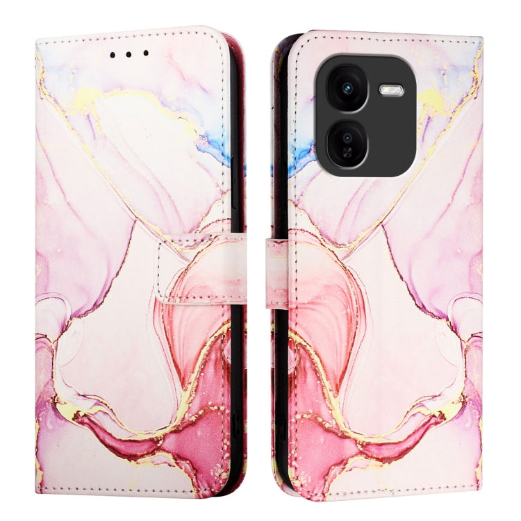 For vivo iQOO Z9x PT003 Marble Pattern Flip Leather Phone Case