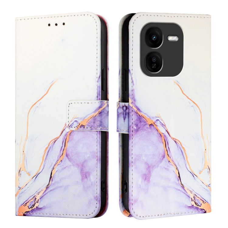 For vivo iQOO Z9x PT003 Marble Pattern Flip Leather Phone Case
