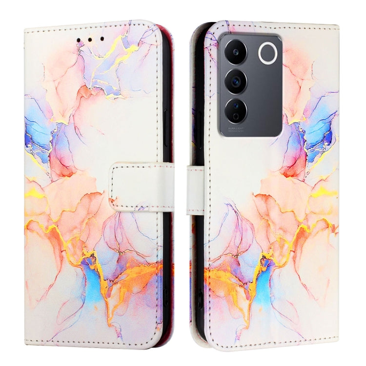 For vivo V27 / V27 Pro 5G Global PT003 Marble Pattern Flip Leather Phone Case