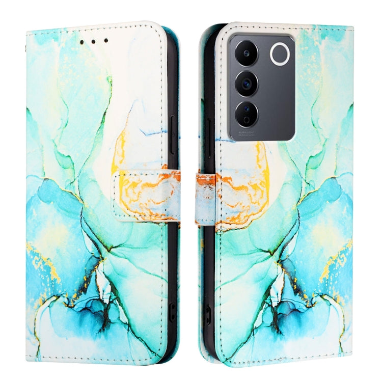 For vivo V27 / V27 Pro 5G Global PT003 Marble Pattern Flip Leather Phone Case
