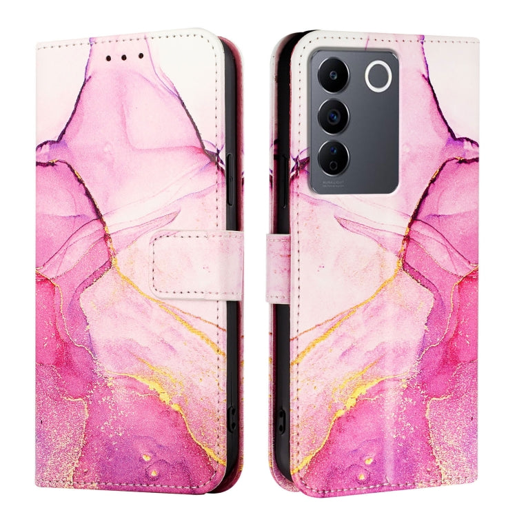 For vivo V27e 4G / T2 4G Global PT003 Marble Pattern Flip Leather Phone Case