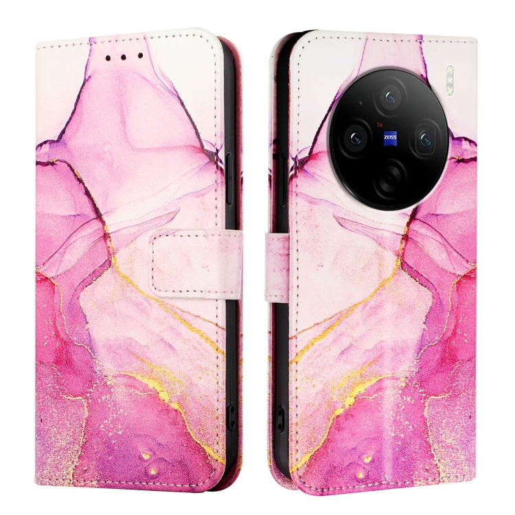 For vivo X100 Pro PT003 Marble Pattern Flip Leather Phone Case