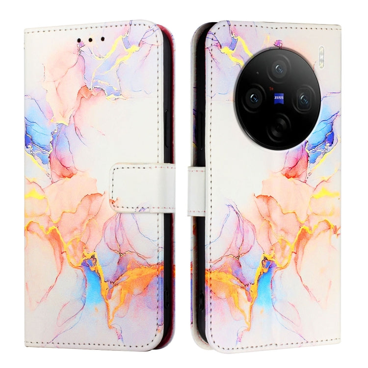 For vivo X100 Pro PT003 Marble Pattern Flip Leather Phone Case