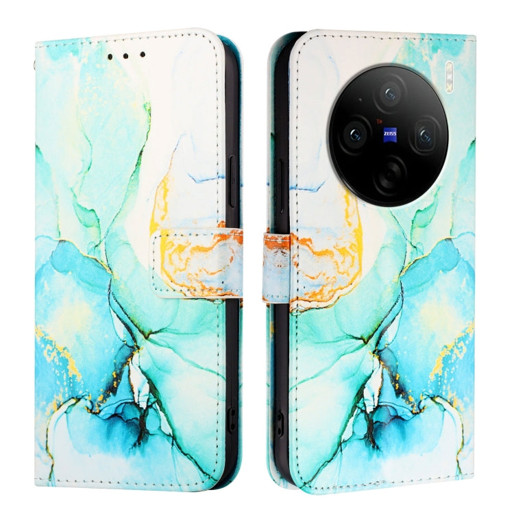 For vivo X100 Pro PT003 Marble Pattern Flip Leather Phone Case