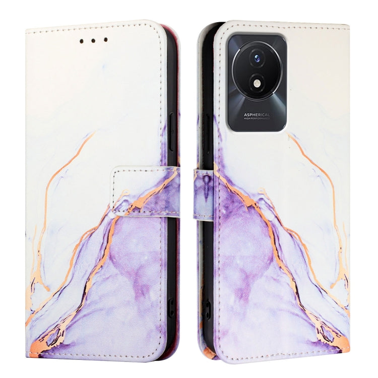 For vivo Y02A / Y02 / Y11 2023 / Y02t PT003 Marble Pattern Flip Leather Phone Case