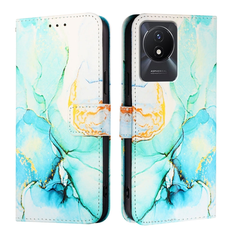 For vivo Y02A / Y02 / Y11 2023 / Y02t PT003 Marble Pattern Flip Leather Phone Case