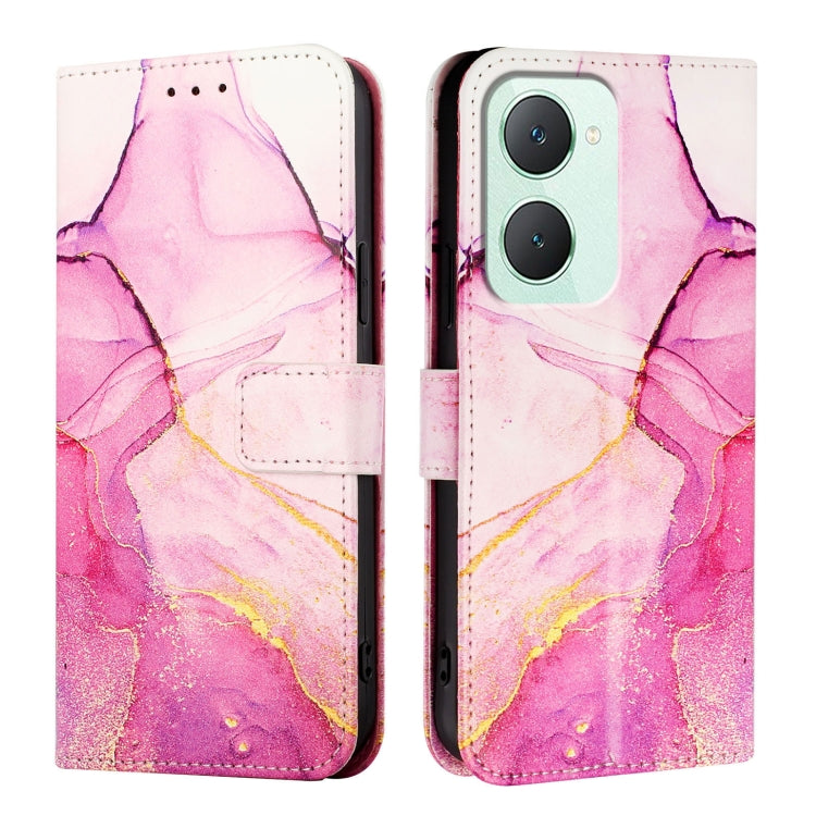 For vivo Y03 4G Global PT003 Marble Pattern Flip Leather Phone Case