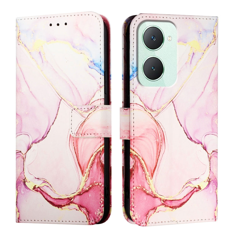For vivo Y03 4G Global PT003 Marble Pattern Flip Leather Phone Case