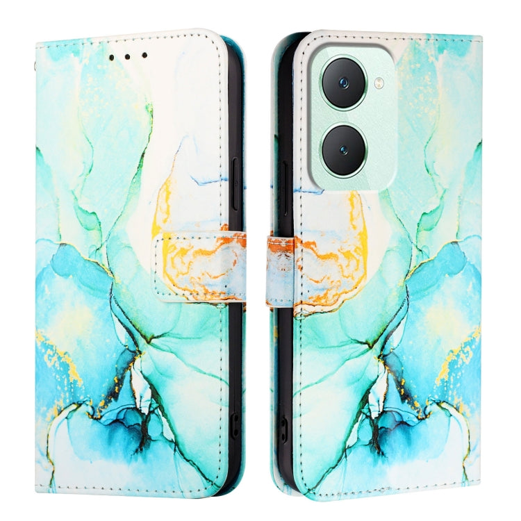 For vivo Y03 4G Global PT003 Marble Pattern Flip Leather Phone Case