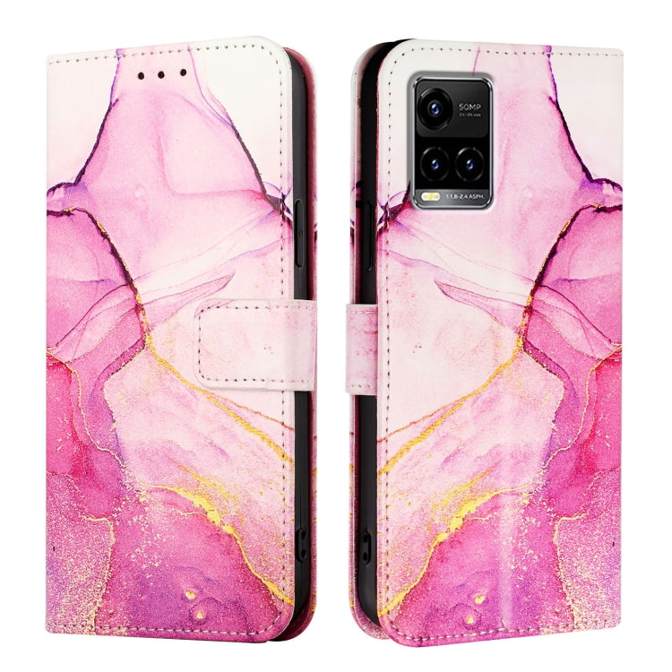 For vivo Y33s 4G Global / Y21 2021 / Y21s PT003 Marble Pattern Flip Leather Phone Case