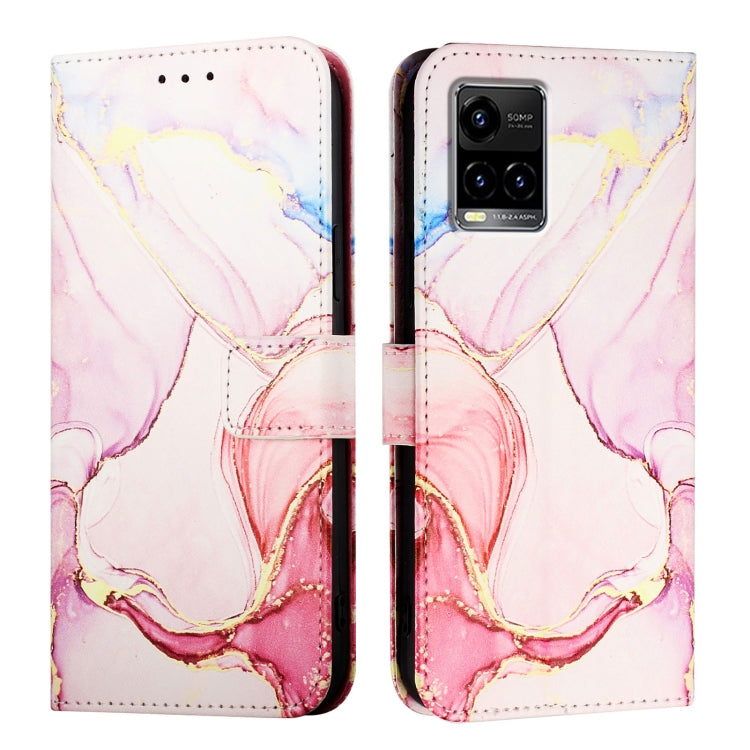 For vivo Y33s 4G Global / Y21 2021 / Y21s PT003 Marble Pattern Flip Leather Phone Case