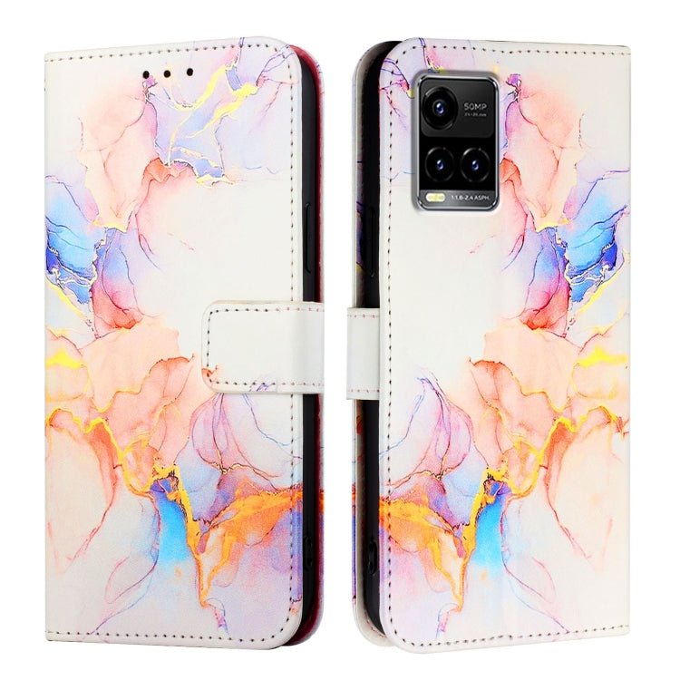 For vivo Y33s 4G Global / Y21 2021 / Y21s PT003 Marble Pattern Flip Leather Phone Case