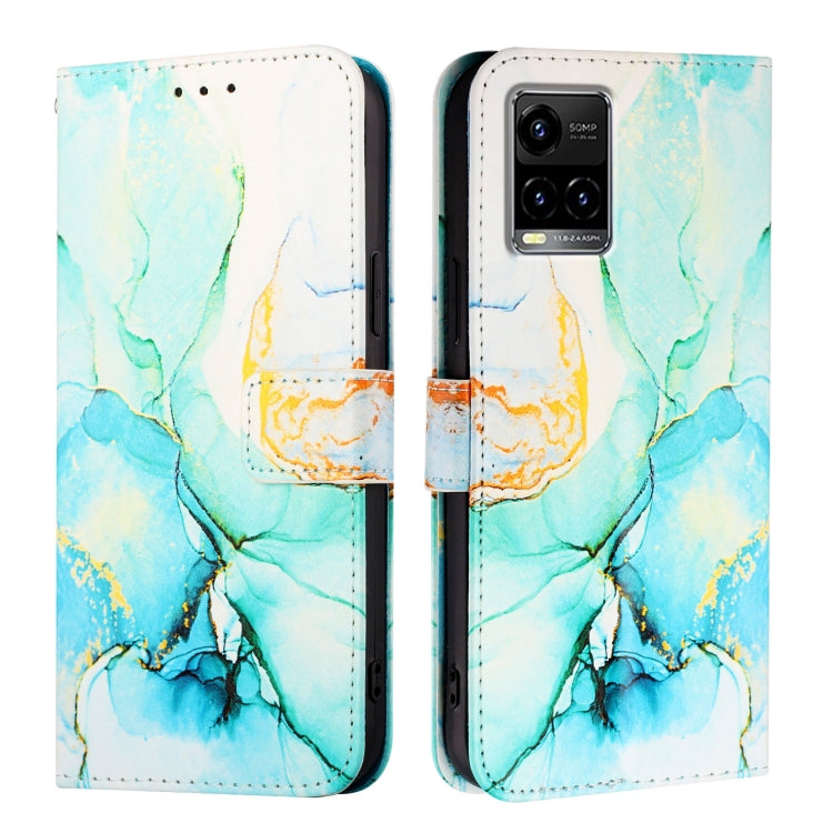 For vivo Y33s 4G Global / Y21 2021 / Y21s PT003 Marble Pattern Flip Leather Phone Case