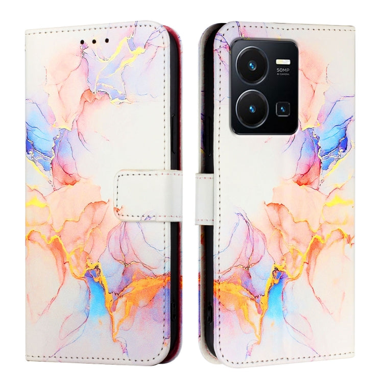 For vivo Y35 4G / Y22s 4G / Y22 4G Global PT003 Marble Pattern Flip Leather Phone Case