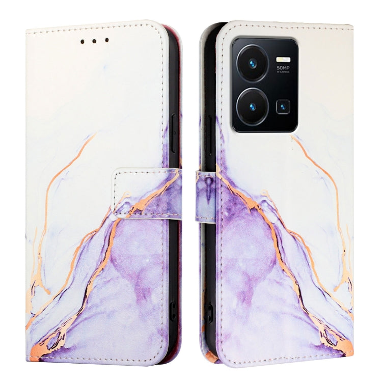 For vivo Y35 4G / Y22s 4G / Y22 4G Global PT003 Marble Pattern Flip Leather Phone Case