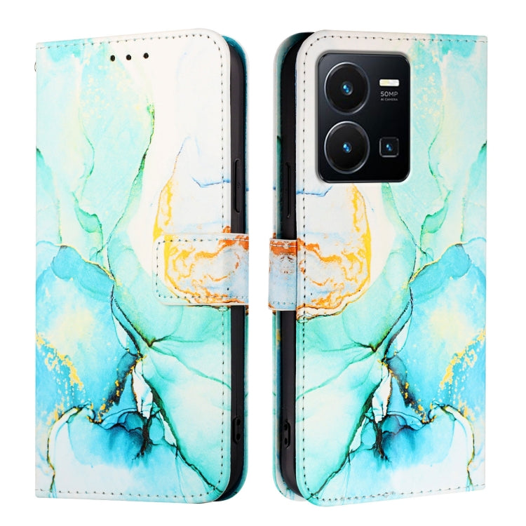 For vivo Y35 4G / Y22s 4G / Y22 4G Global PT003 Marble Pattern Flip Leather Phone Case