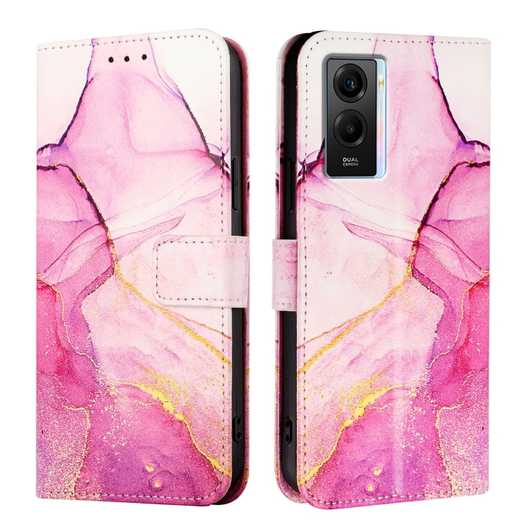 For vivo Y55s 5G 2023 / Y55 5G / Y75 5G PT003 Marble Pattern Flip Leather Phone Case
