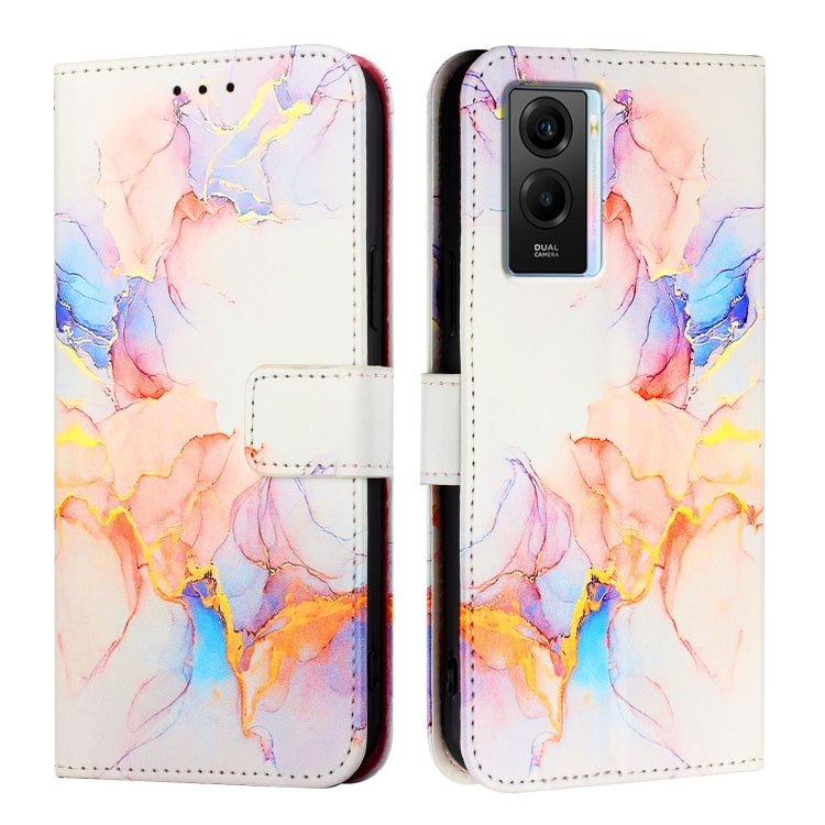 For vivo Y55s 5G 2023 / Y55 5G / Y75 5G PT003 Marble Pattern Flip Leather Phone Case