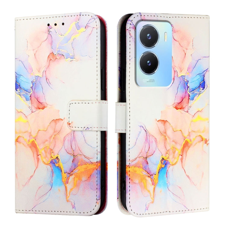 For vivo Y56 5G / Y16 4G / Y02s 4G PT003 Marble Pattern Flip Leather Phone Case