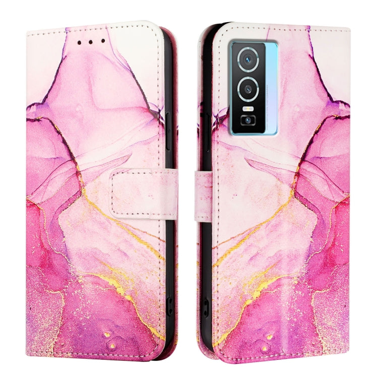 For vivo Y76 5G PT003 Marble Pattern Flip Leather Phone Case