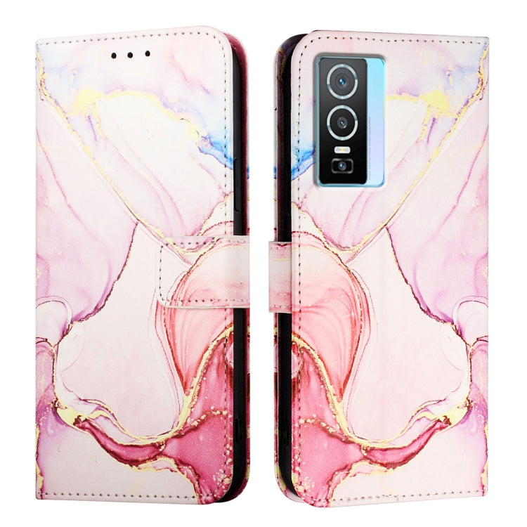 For vivo Y76 5G PT003 Marble Pattern Flip Leather Phone Case