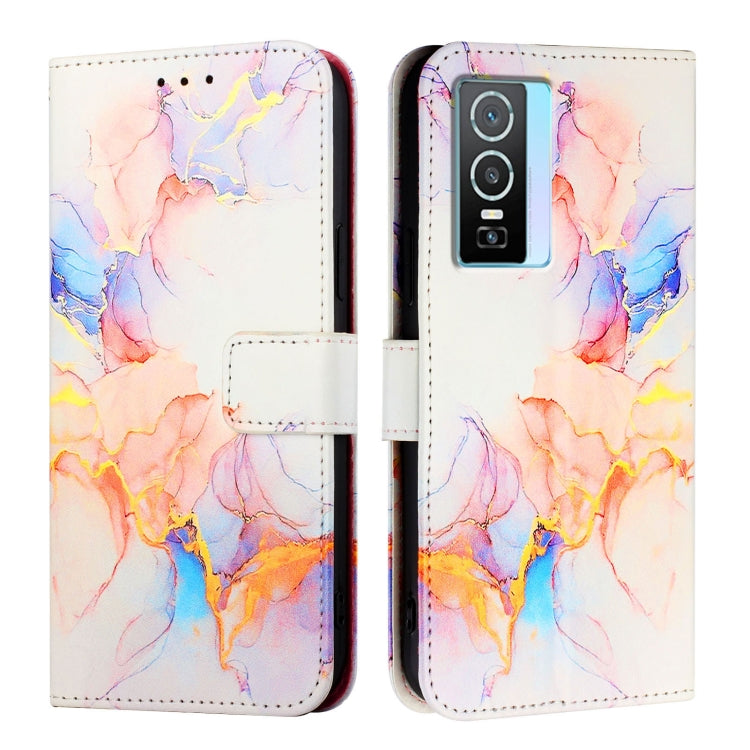 For vivo Y76 5G PT003 Marble Pattern Flip Leather Phone Case