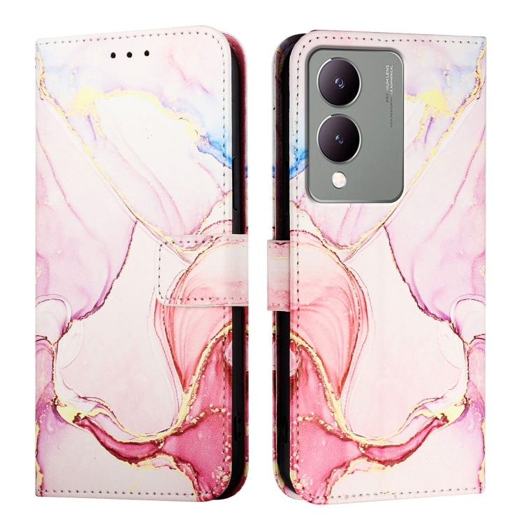 For vivoy Y17s 4G Global / Y17s 5G India PT003 Marble Pattern Flip Leather Phone Case