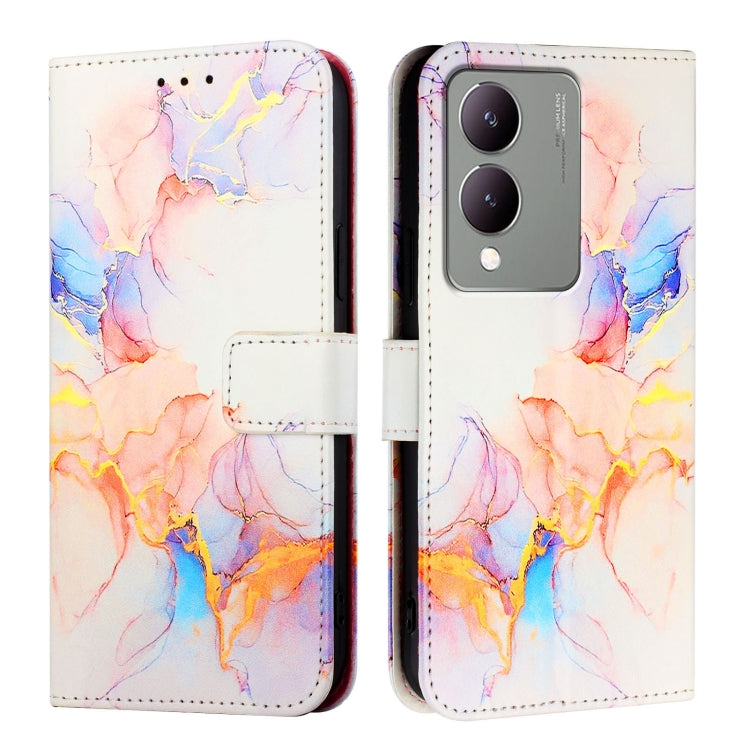 For vivoy Y17s 4G Global / Y17s 5G India PT003 Marble Pattern Flip Leather Phone Case