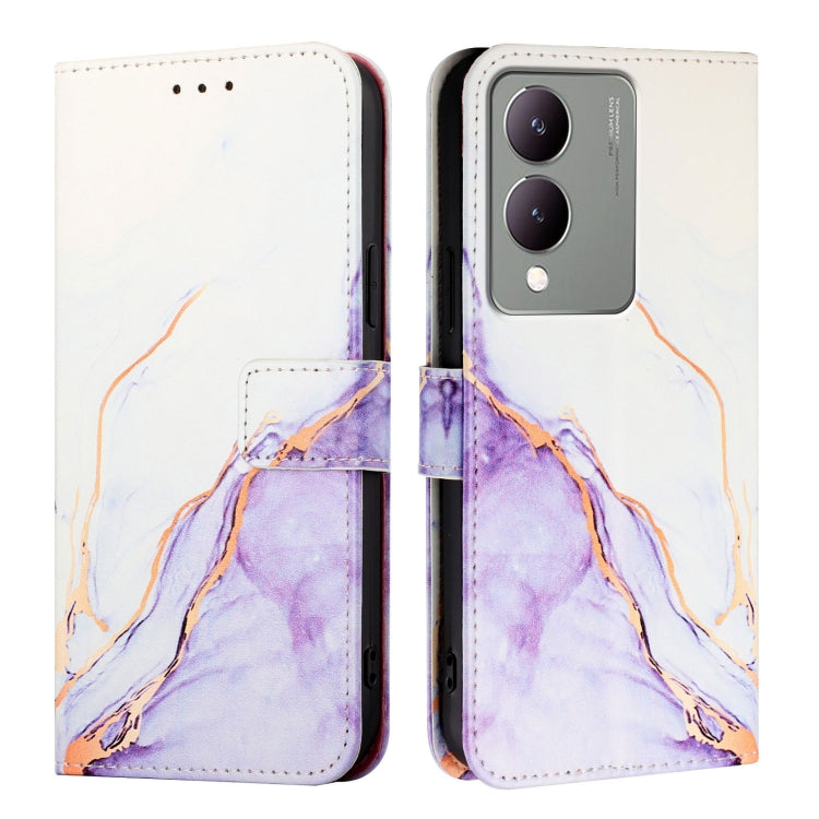 For vivoy Y17s 4G Global / Y17s 5G India PT003 Marble Pattern Flip Leather Phone Case