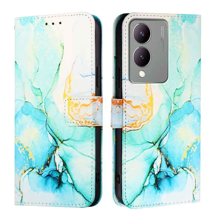 For vivoy Y17s 4G Global / Y17s 5G India PT003 Marble Pattern Flip Leather Phone Case