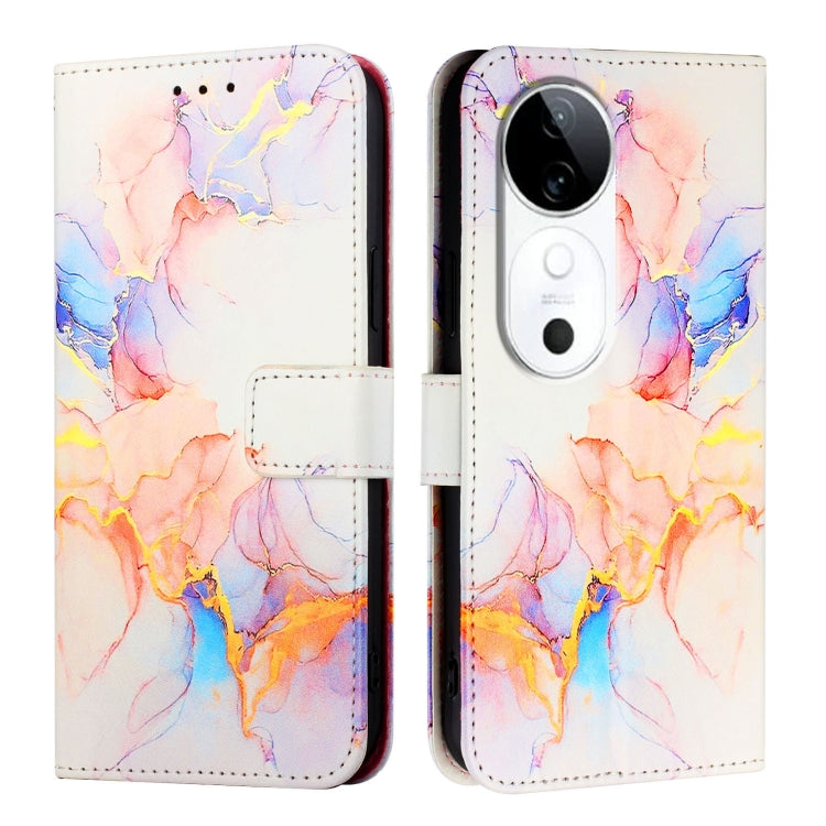 For vivo S19 PT003 Marble Pattern Flip Leather Phone Case