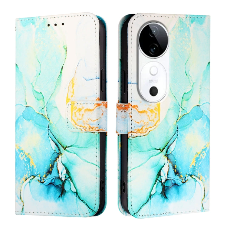 For vivo S19 PT003 Marble Pattern Flip Leather Phone Case