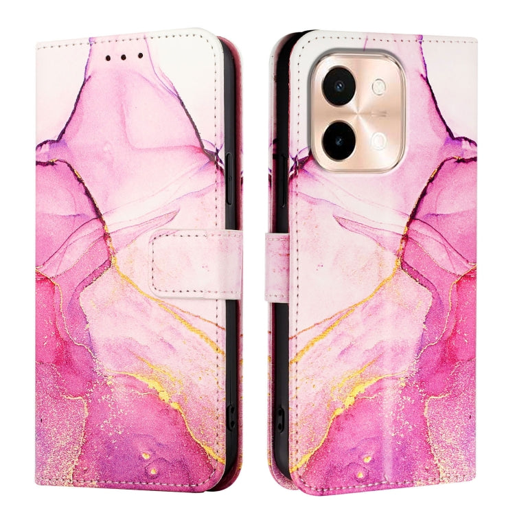 For vivo Y28 4G PT003 Marble Pattern Flip Leather Phone Case