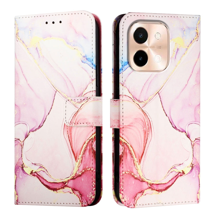 For vivo Y28 4G PT003 Marble Pattern Flip Leather Phone Case