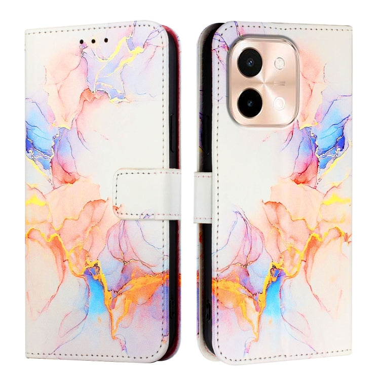 For vivo Y28 4G PT003 Marble Pattern Flip Leather Phone Case