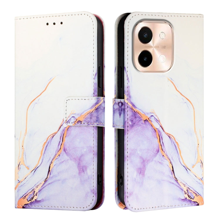 For vivo Y28 4G PT003 Marble Pattern Flip Leather Phone Case