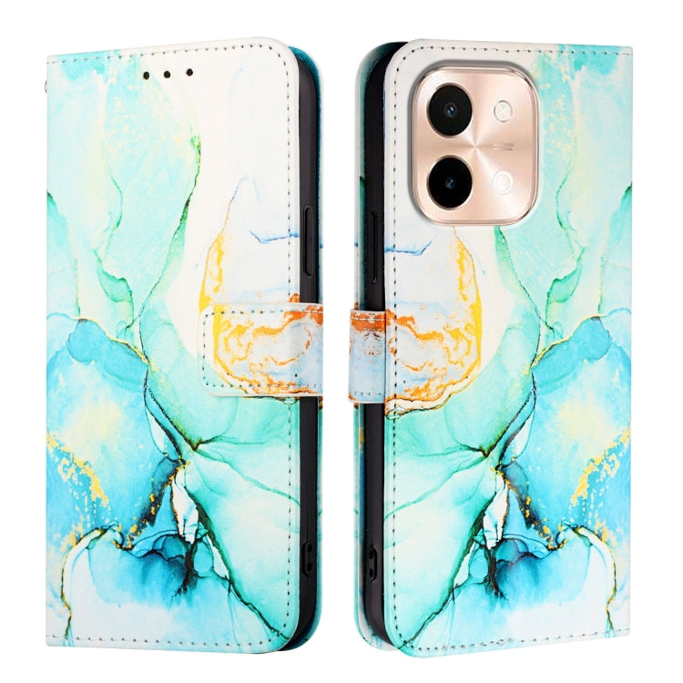 For vivo Y28 4G PT003 Marble Pattern Flip Leather Phone Case