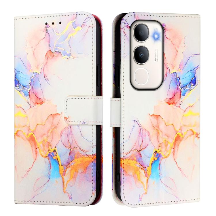 For vivo Y50 5G PT003 Marble Pattern Flip Leather Phone Case