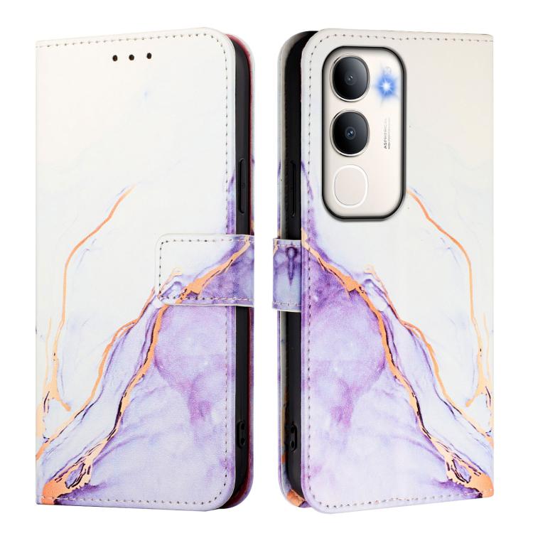 For vivo Y50 5G PT003 Marble Pattern Flip Leather Phone Case