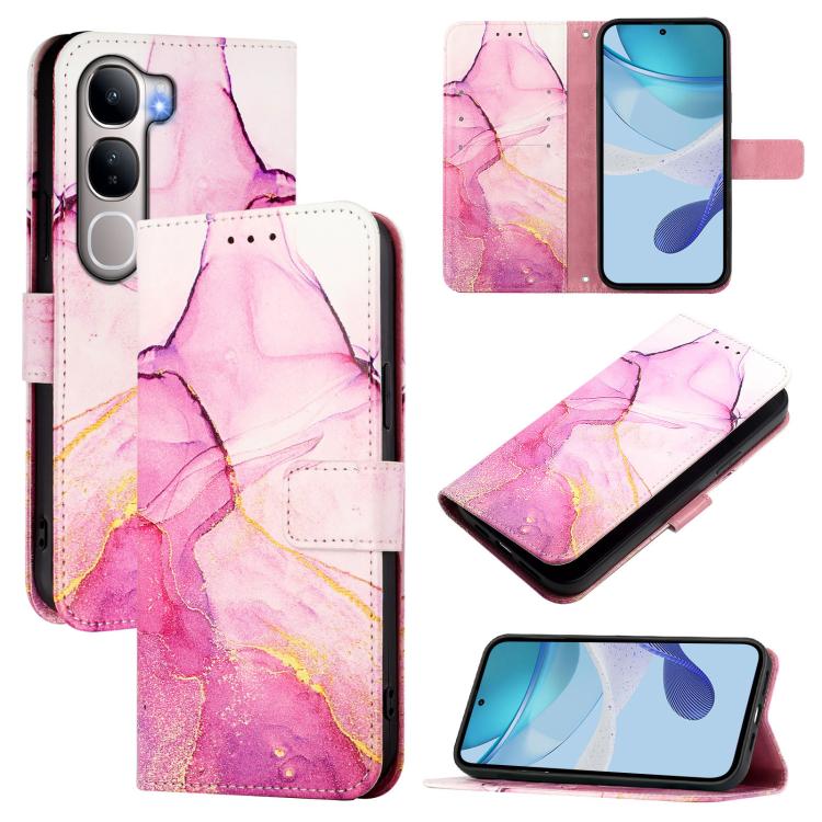 For vivo Y31 5G Global PT003 Marble Pattern Flip Leather Phone Case