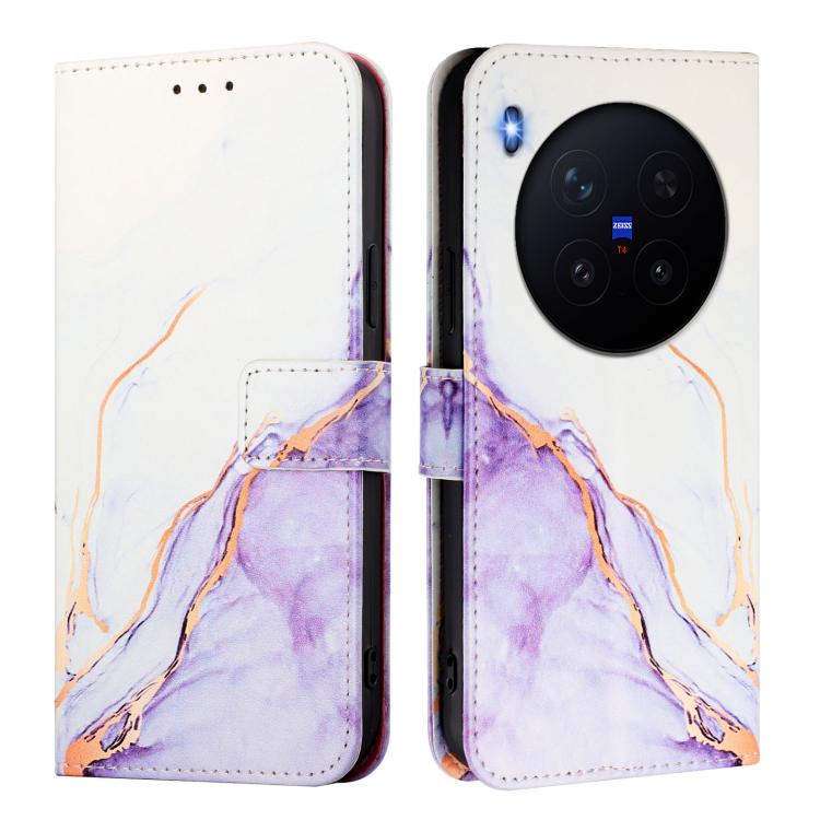 For vivo X300 PT003 Marble Pattern Flip Leather Phone Case